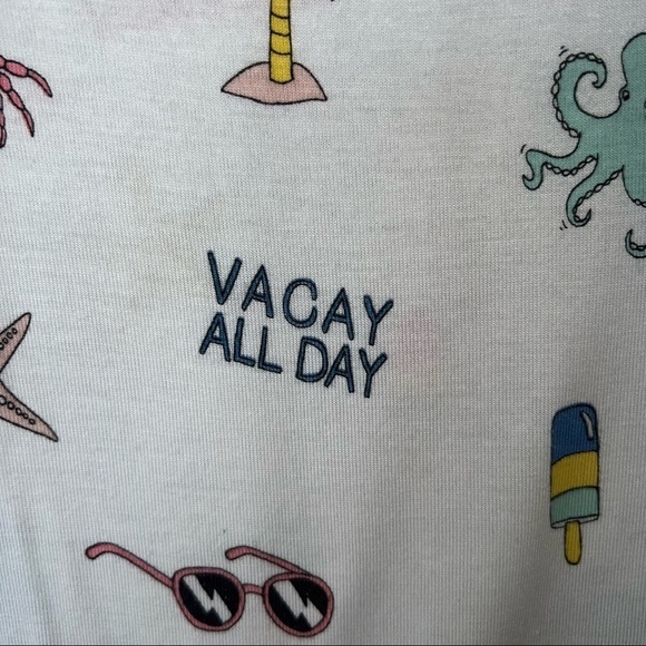 H&M Divided Novelty starfish Print Vacation Beach Themed Short Sleeve T-shirt M - Picture 8 of 8